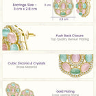 Peora Floral Charm Stud Earrings - Gold