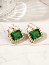 Peora Geometric Emerald Luxe Statement Earrings