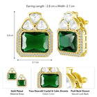 Peora Emerald Kundan Stud Earrings - Gold
