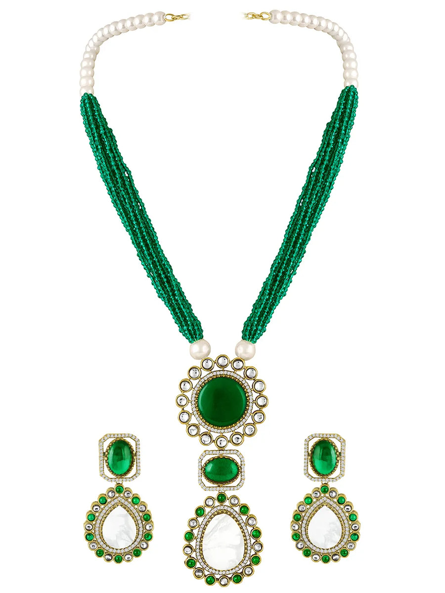 Peora Emerald Royale Necklace Set