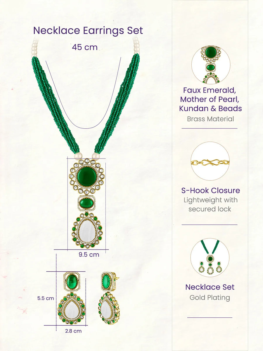 Peora Emerald Royale Necklace Set