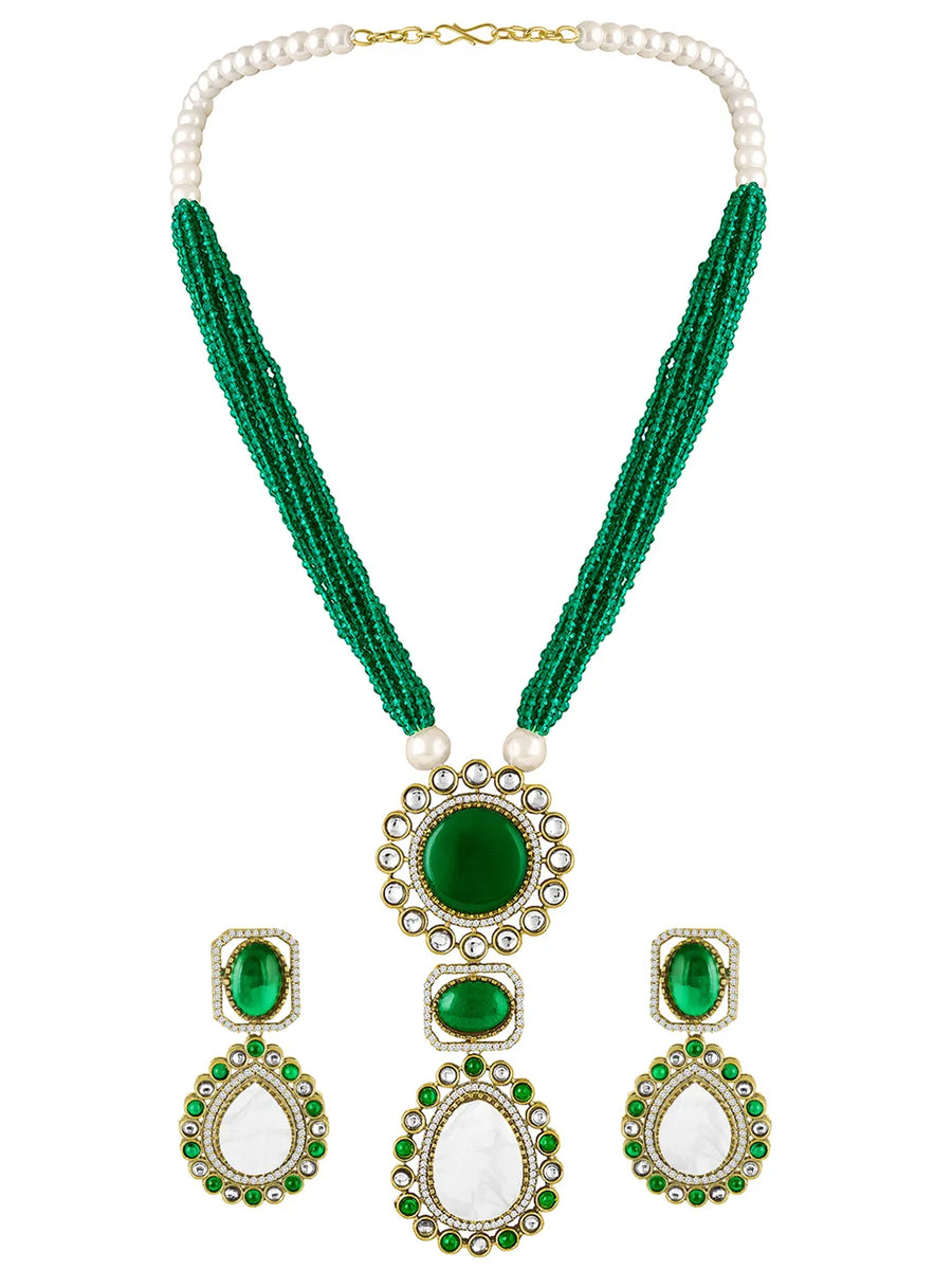 Peora Emerald Royale Necklace Set