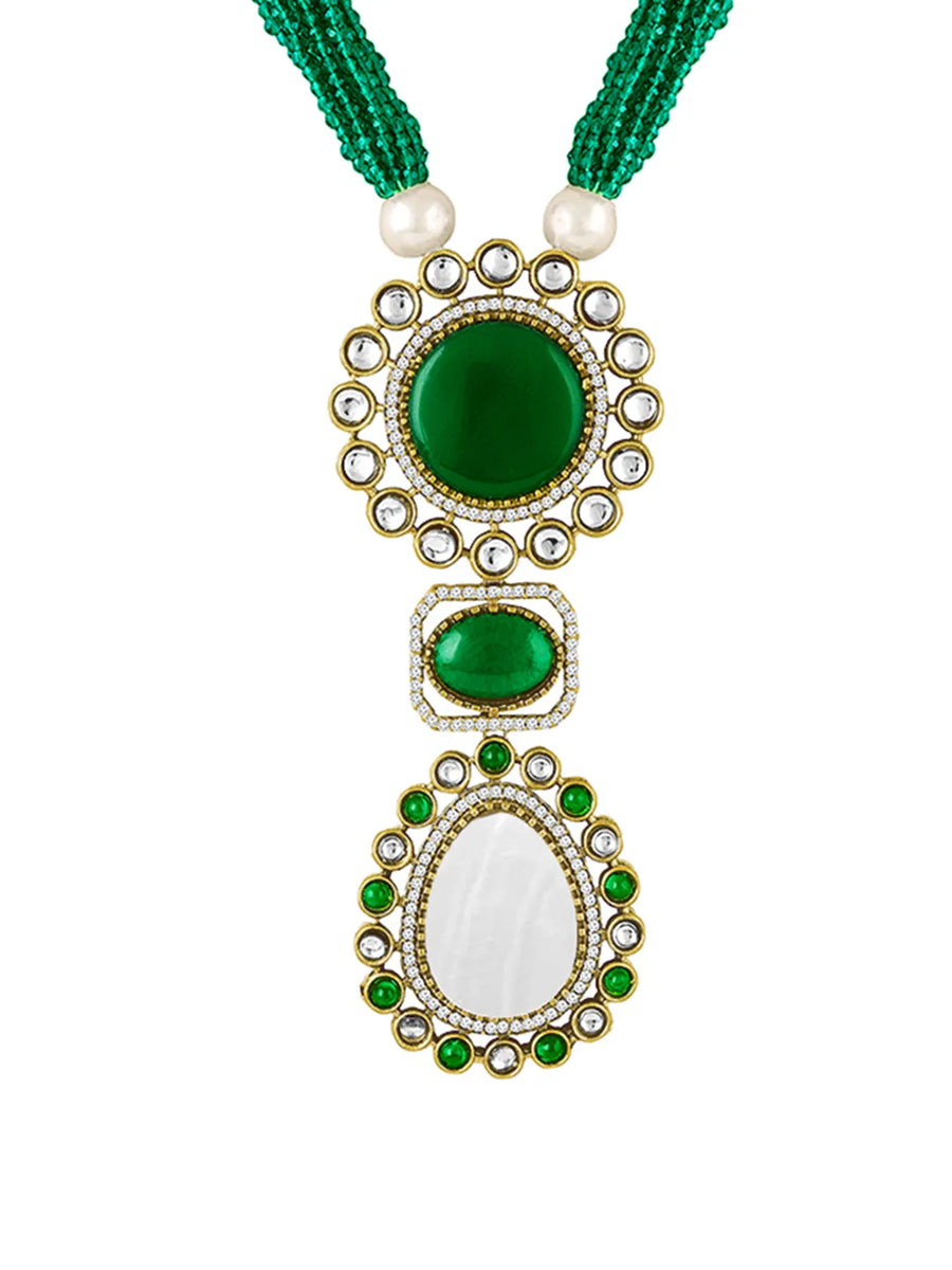 Peora Emerald Royale Necklace Set