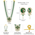 Green Flower Pearl Multi Strand Long Necklace Set