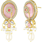 Traditional Pearl Multi Strand Necklace Set - Pink - White