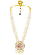 Traditional Pearl Multi Strand Necklace Set - Pink - White