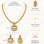 Gold Plated Blue Gemstone Necklace Set with Earrings