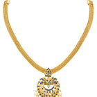 Gold Plated Blue Gemstone Necklace Set with Earrings