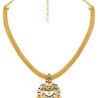 Gold Plated Blue Gemstone Necklace Set with Earrings