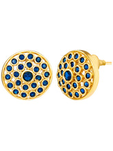 Gold Plated Blue Gemstone Mesh Choker Set