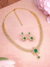 Imperial Emerald Leaflet SZ Necklace Set