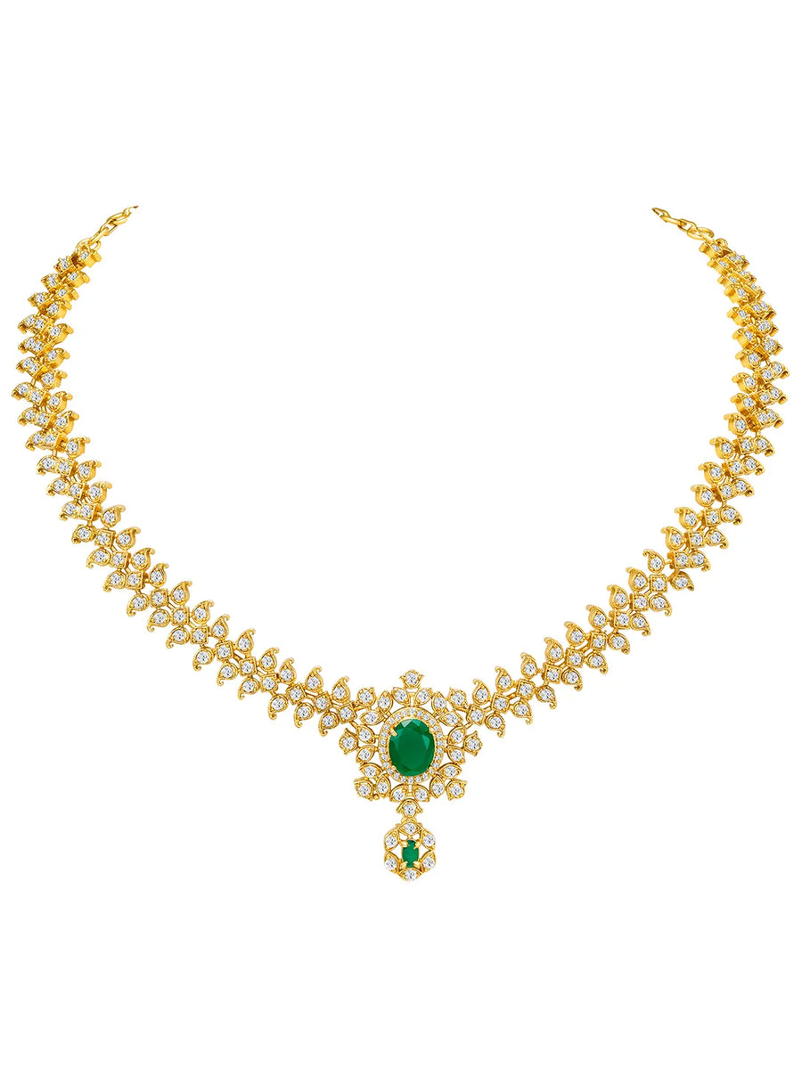 Imperial Emerald Leaflet SZ Necklace Set