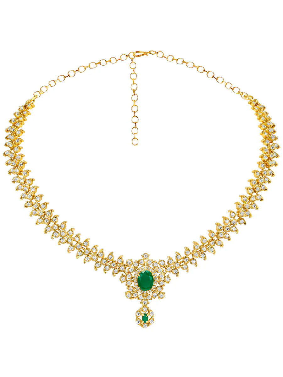 Imperial Emerald Leaflet SZ Necklace Set