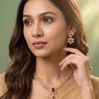 Imperial Pink Leaflet SZ Necklace Set