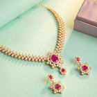Imperial Pink Leaflet SZ Necklace Set