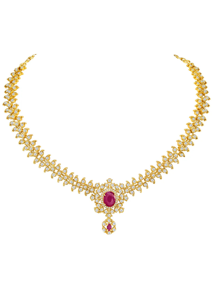 Imperial Pink Leaflet SZ Necklace Set