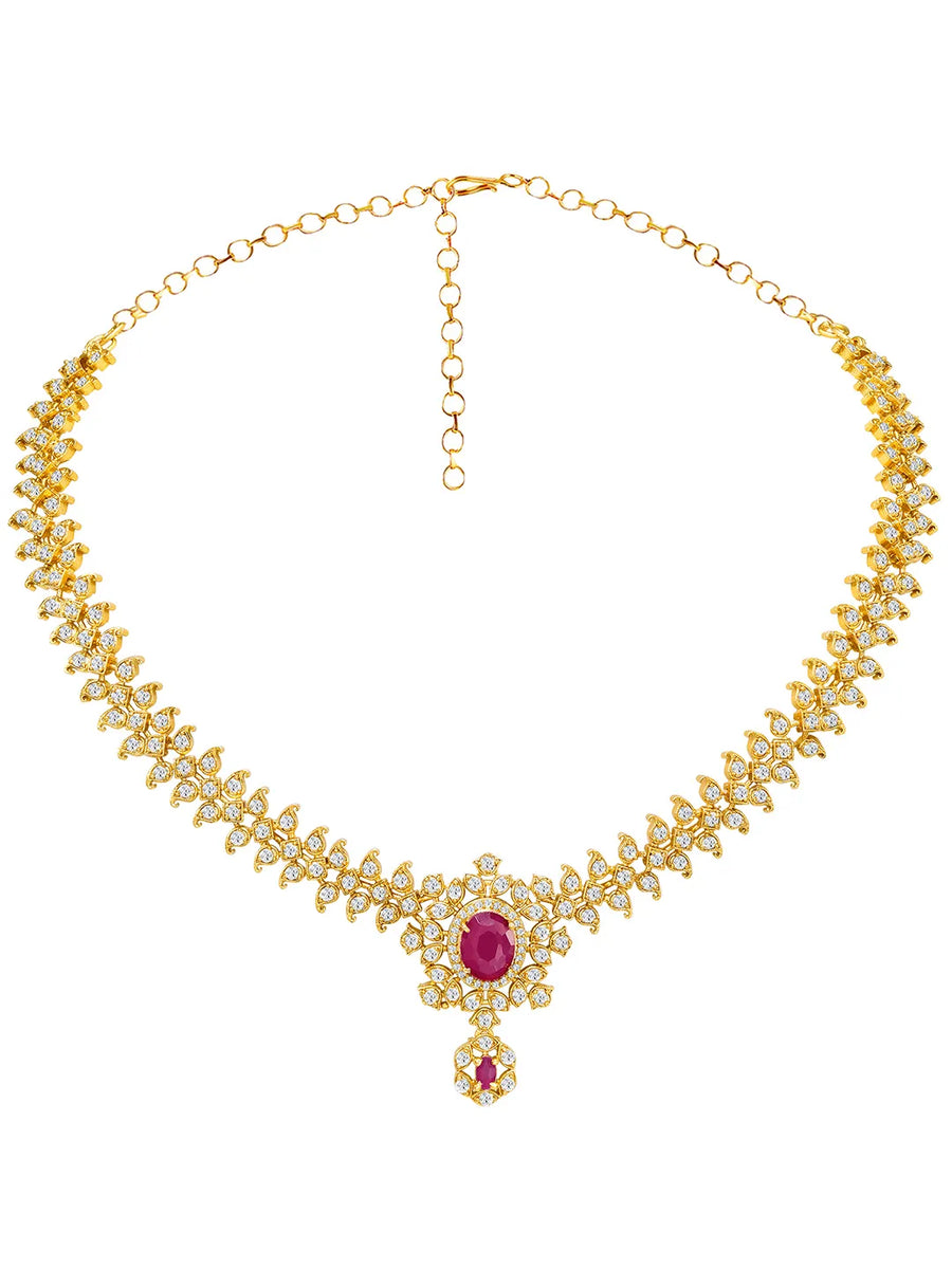 Imperial Pink Leaflet SZ Necklace Set