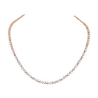 Peora Elegant Crystal Tennis Necklace - Rose Gold
