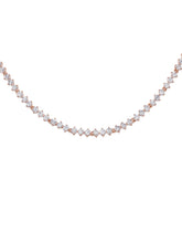 Peora Elegant Crystal Tennis Necklace - Rose Gold