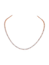Peora Elegant Crystal Tennis Necklace - Rose Gold