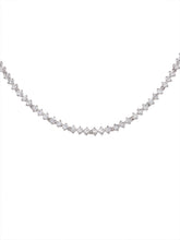 Peora Elegant Crystal Tennis Necklace - Silver