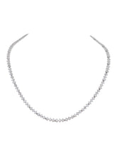 Peora Elegant Crystal Tennis Necklace - Silver