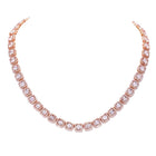 Peora Classic Crystal Tennis Necklace - Rose Gold