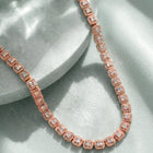 Peora Classic Crystal Tennis Necklace - Rose Gold