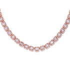Peora Classic Crystal Tennis Necklace - Rose Gold