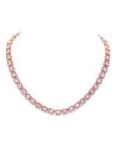 Peora Classic Crystal Tennis Necklace - Rose Gold