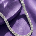 Peora Classic Crystal Tennis Necklace - Silver