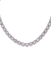 Peora Classic Crystal Tennis Necklace - Silver