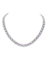 Peora Classic Crystal Tennis Necklace - Silver