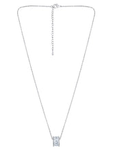 Chic Simplicity CZ Studded Silver Plated Pendant