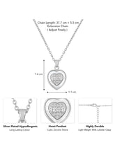 Modern Heart Rose Gold CZ Pendant Set