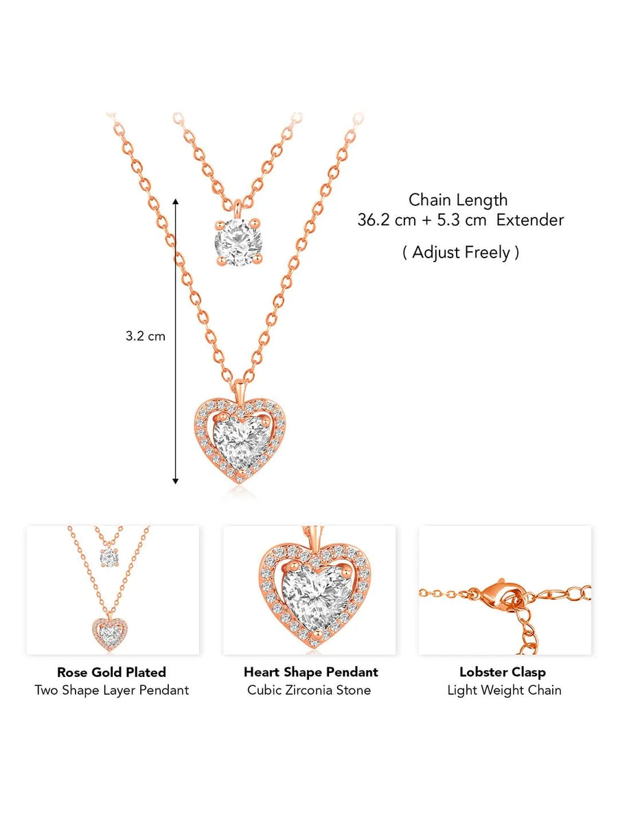 Heart CZ Pendant Chains – Romantic Fashion Jewellery by Peora

