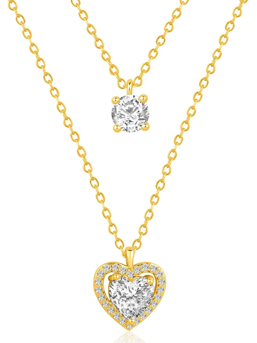 Heart CZ Pendant Chains – Romantic Fashion Jewellery by Peora

