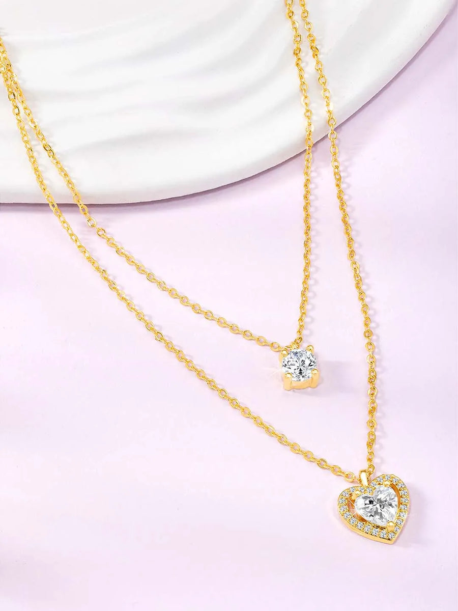 Heart CZ Pendant Chains – Romantic Fashion Jewellery by Peora

