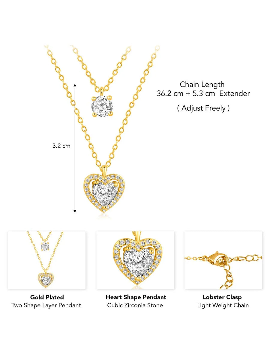 Heart CZ Pendant Chains – Romantic Fashion Jewellery by Peora

