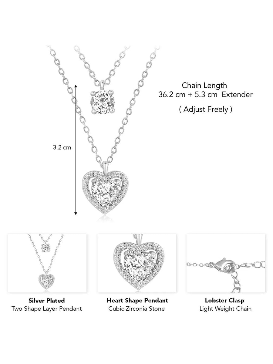 Heart CZ Pendant Chains – Romantic Fashion Jewellery by Peora

