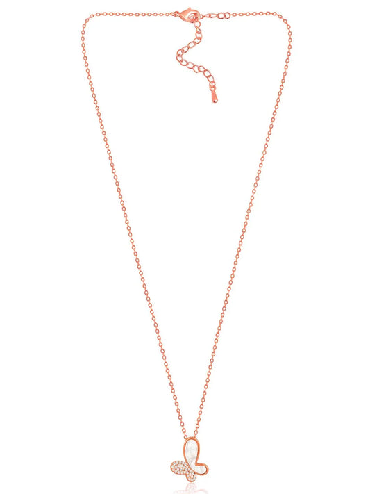Butterfly Bliss CZ Pendant Chain – Delicate Fashion Jewellery by Peora

