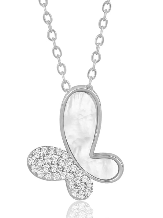 Butterfly Bliss CZ Pendant Chain – Delicate Fashion Jewellery by Peora

