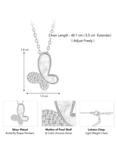 Butterfly Bliss CZ Pendant Chain – Delicate Fashion Jewellery by Peora


