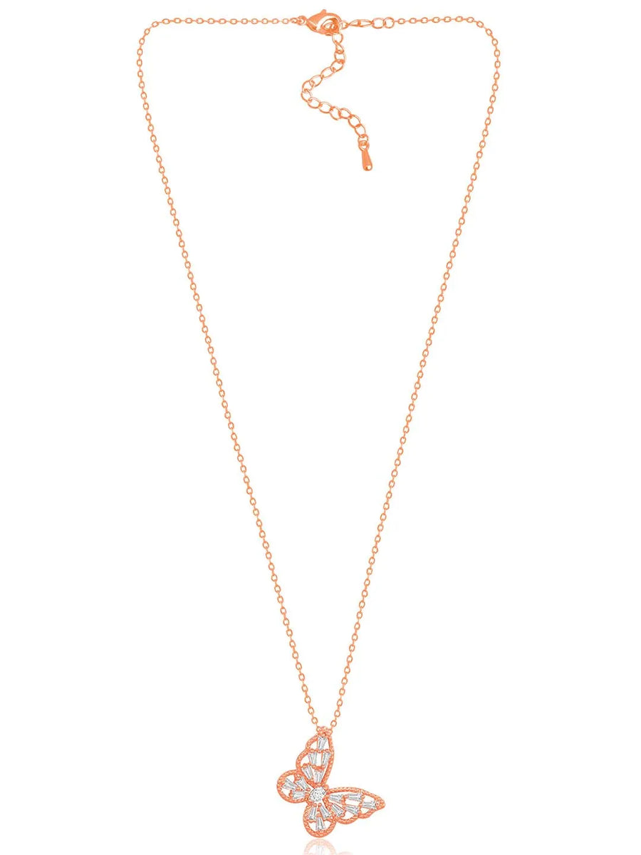 Wings CZ Pendant Chain – Stylish Fashion Jewellery by Peora

