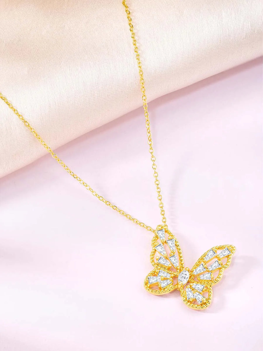 Wings CZ Pendant Chain – Stylish Fashion Jewellery by Peora

