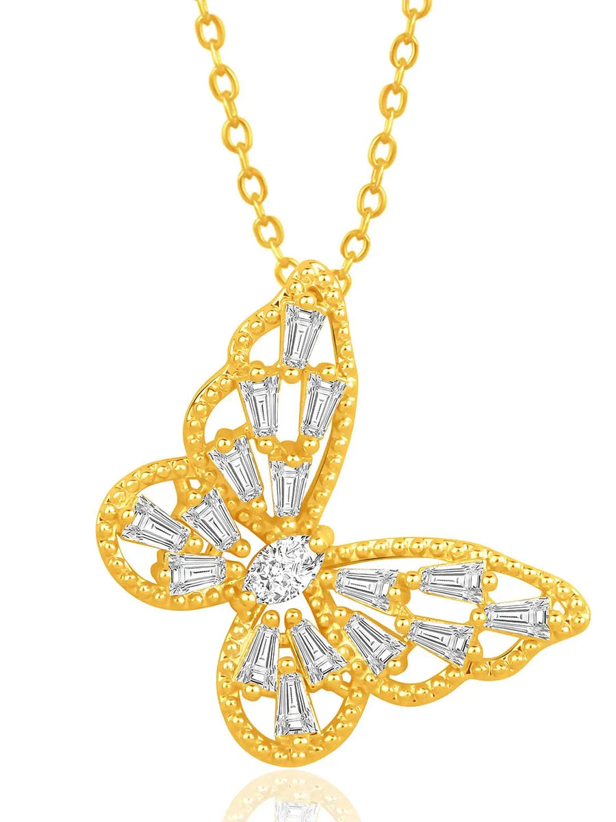 Wings CZ Pendant Chain – Stylish Fashion Jewellery by Peora

