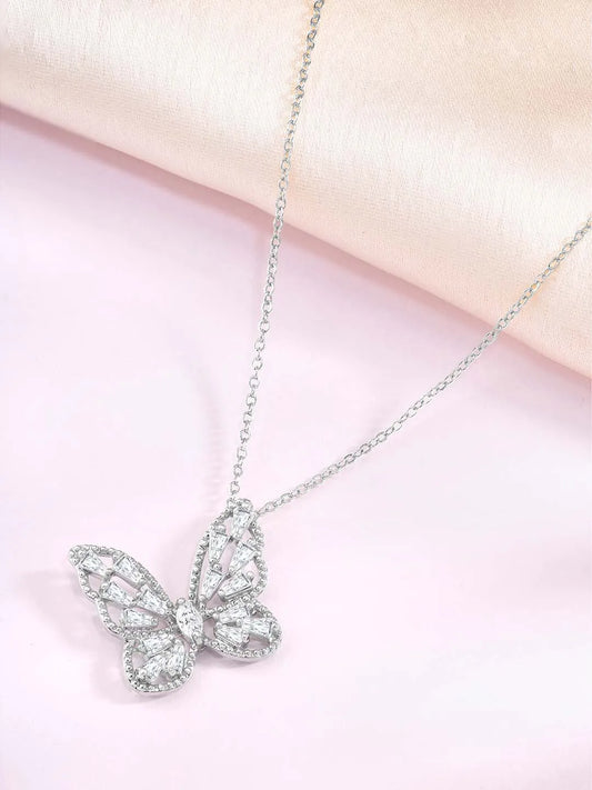 Wings CZ Pendant Chain – Stylish Fashion Jewellery by Peora

