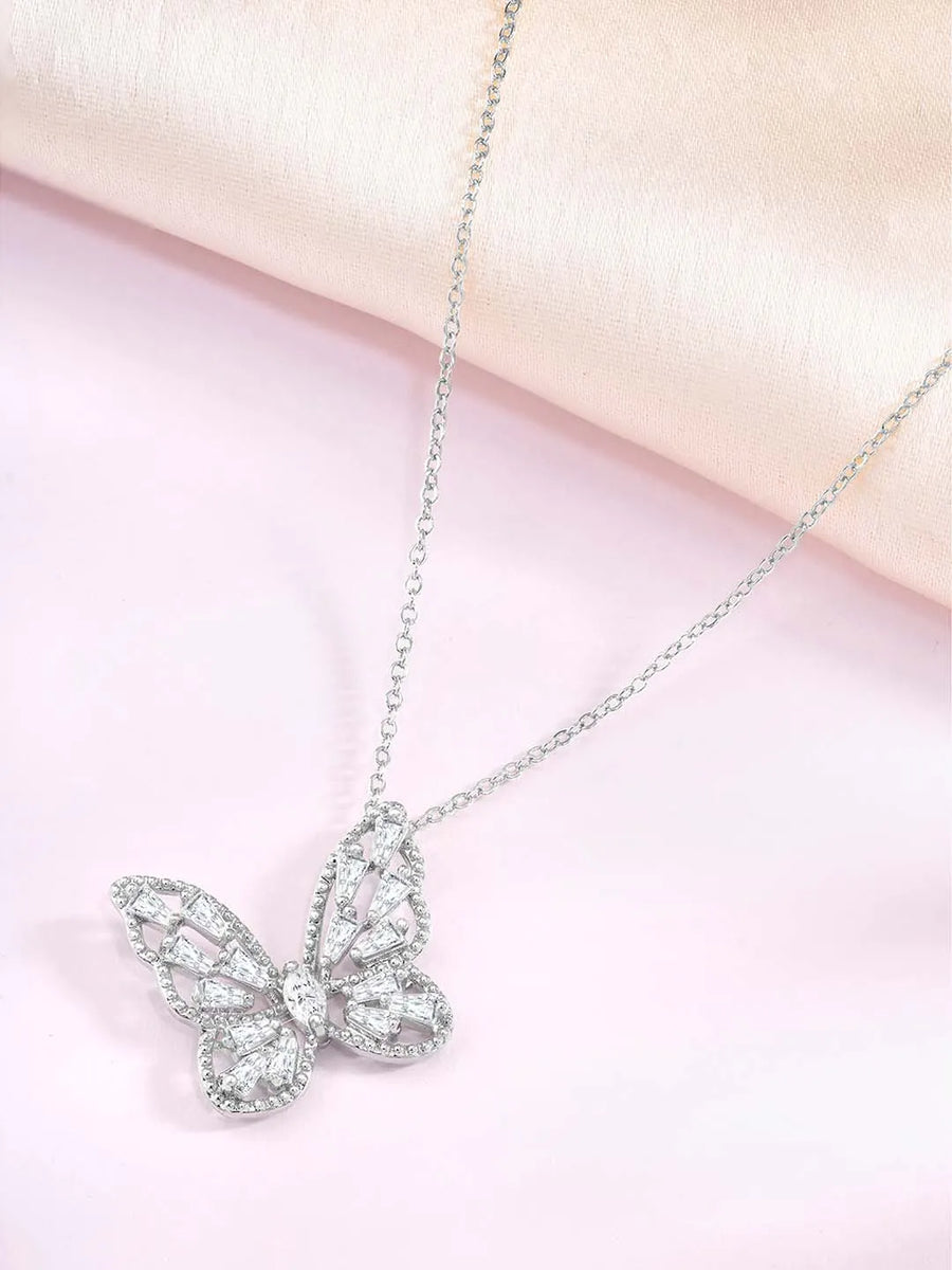Wings CZ Pendant Chain – Stylish Fashion Jewellery by Peora


