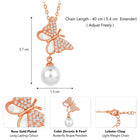 Pearl & CZ Flutter Pendant Chain – Elegant Fashion Jewellery by Peora

