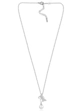 Pearl & CZ Flutter Pendant Chain – Elegant Fashion Jewellery by Peora

